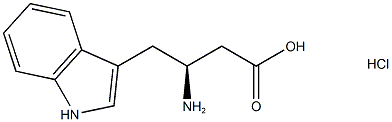 (S)-3-アミノ-4-(1H-インドール-3-イル)ブタン酸 化学構造式