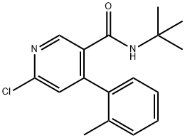N-(TERT-ブチル)-6-クロロ-4-(O-トリル)ニコチンアミド 化学構造式