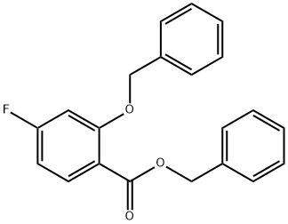 2-(ベンジルオキシ)-4-フルオロ安息香酸ベンジル 化学構造式