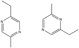 2-ethyl-5(or6)-methylpyrazine Struktur