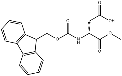 N-芴甲氧羰基-D-天冬氨酸1-甲酯 结构式
