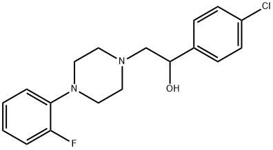 1-(4-chlorophenyl)-2-[4-(2-fluorophenyl)piperazin-1-yl]ethan-1-ol Struktur