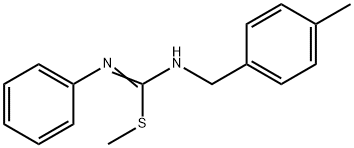 (E)-N-[(4-methylphenyl)methyl]-N'-phenyl(methylsulfanyl)methanimidamide Struktur