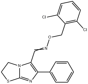 (E)-[(2,6-dichlorophenyl)methoxy]({6-phenyl-2H,3H-imidazo[2,1-b][1,3]thiazol-5-yl}methylidene)amine|