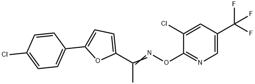 (E)-{[3-chloro-5-(trifluoromethyl)pyridin-2-yl]oxy}({1-[5-(4-chlorophenyl)furan-2-yl]ethylidene})amine Structure