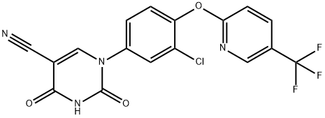 1-(3-chloro-4-{[5-(trifluoromethyl)pyridin-2-yl]oxy}phenyl)-2,4-dioxo-1,2,3,4-tetrahydropyrimidine-5-carbonitrile|
