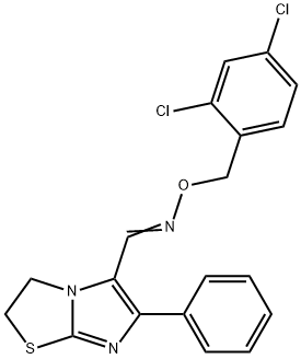 (E)-[(2,4-dichlorophenyl)methoxy]({6-phenyl-2H,3H-imidazo[2,1-b][1,3]thiazol-5-yl}methylidene)amine Structure