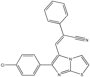 (2Z)-3-[6-(4-chlorophenyl)imidazo[2,1-b][1,3]thiazol-5-yl]-2-phenylprop-2-enenitrile Structure