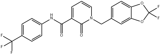 1-[(2,2-difluoro-2H-1,3-benzodioxol-5-yl)methyl]-2-oxo-N-[4-(trifluoromethyl)phenyl]-1,2-dihydropyridine-3-carboxamide|