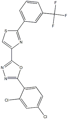 2-(2,4-dichlorophenyl)-5-{2-[3-(trifluoromethyl)phenyl]-1,3-thiazol-4-yl}-1,3,4-oxadiazole|