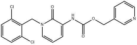 (pyridin-3-yl)methyl N-{1-[(2,6-dichlorophenyl)methyl]-2-oxo-1,2-dihydropyridin-3-yl}carbamate Structure