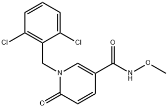 1-[(2,6-dichlorophenyl)methyl]-N-methoxy-6-oxo-1,6-dihydropyridine-3-carboxamide Struktur