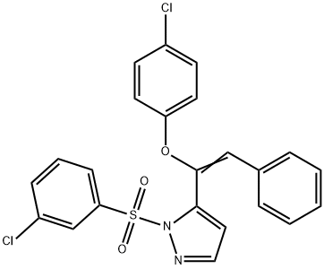 1-(3-chlorobenzenesulfonyl)-5-[(E)-1-(4-chlorophenoxy)-2-phenylethenyl]-1H-pyrazole|
