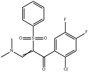 (2Z)-2-(benzenesulfonyl)-1-(2-chloro-4,5-difluorophenyl)-3-(dimethylamino)prop-2-en-1-one Structure