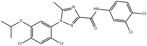 1-[2,4-dichloro-5-(propan-2-yloxy)phenyl]-N-(3,4-dichlorophenyl)-5-methyl-1H-1,2,4-triazole-3-carboxamide Struktur