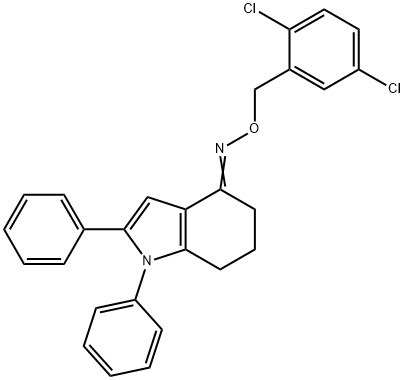 (4Z)-N-[(2,5-dichlorophenyl)methoxy]-1,2-diphenyl-4,5,6,7-tetrahydro-1H-indol-4-imine Struktur