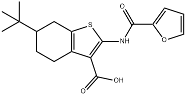 6-tert-butyl-2-(furan-2-carboxaMido)-4,5,6,7-tetrahydrobenzo[b]thiophene-3-carboxylic acid Structure