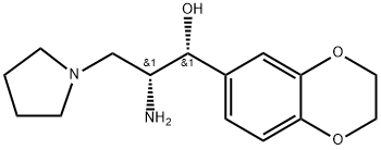 1-Pyrrolidinepropanol, β-amino-α-(2,3-dihydro-1,4-benzodioxin-6-yl)-, (αR,βR)- Struktur