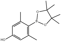 3,5-ジメチル-4-(4,4,5,5-テトラメチル-1,3,2-ジオキサボロラン-2-イル)フェノール 化学構造式