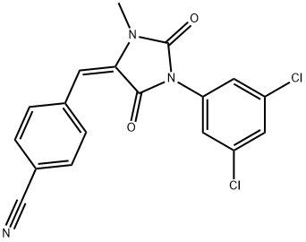 (E)-4-((1-(3,5-Dichlorophenyl)-3-methyl-2,5-dioxoimidazolidin-4-ylidene)methyl)benzonitrile Structure
