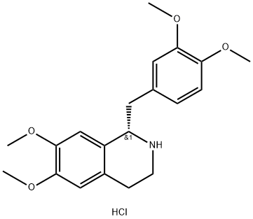 (1S)-1-[(3,4-dimethoxyphenyl)methyl]-6,7-dimethoxy-1,2,3,4-tetrahydroisoquinoline hydrochloride,54417-52-6,结构式