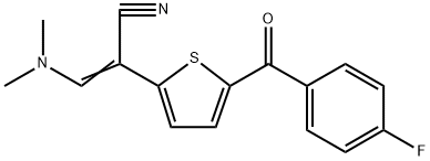 (2Z)-3-(dimethylamino)-2-[5-(4-fluorobenzoyl)thiophen-2-yl]prop-2-enenitrile Struktur