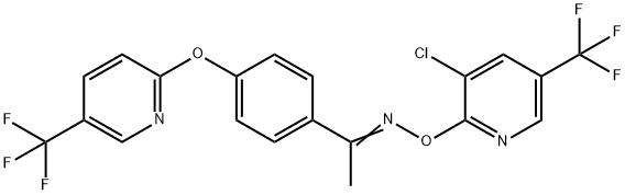 (E)-{[3-chloro-5-(trifluoromethyl)pyridin-2-yl]oxy}[1-(4-{[5-(trifluoromethyl)pyridin-2-yl]oxy}phenyl)ethylidene]amine Structure