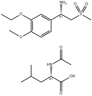 (S)-1-(3-乙氧基-4-甲氧基苯基)-2-(甲基磺酰基)乙胺 N-乙酰基-L-亮氨酸盐, 608141-43-1, 结构式