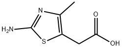 (2-アミノ-4-メチル-1,3-チアゾール-5-イル)酢酸 化学構造式