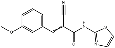 (2E)-2-cyano-3-(3-methoxyphenyl)-N-(1,3-thiazol-2-yl)prop-2-enamide 结构式