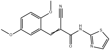 (2E)-2-cyano-3-(2,5-dimethoxyphenyl)-N-(1,3-thiazol-2-yl)prop-2-enamide Struktur