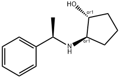 (1R,2R)-2-((((R)-1-苯基乙基)氨基)环戊烷-1-醇, 678991-64-5, 结构式