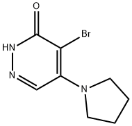 4-ブロモ-5-(1-ピロリジニル)-3(2H)-ピリダジノン 化学構造式