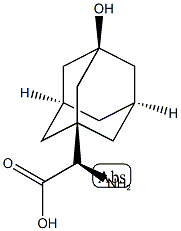 (2S)-2-アミノ-2-(3-ヒドロキシアダマンタン-1-イル)酢酸 化学構造式