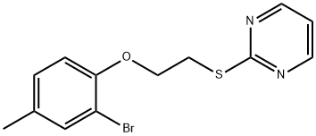 2-[[2-(2-溴-4-甲基苯氧基)乙基]硫基]嘧啶, 723249-01-2, 结构式