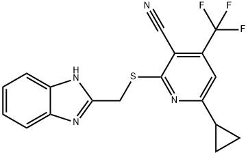 2-[(1H-benzimidazol-2-ylmethyl)sulfanyl]-6-cyclopropyl-4-(trifluoromethyl)nicotinonitrile|