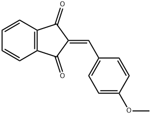 2-(4-メトキシベンジリデン)-1,3-インダンジオン 化学構造式