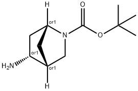 Racemic-(1S,4S,5S)-Tert-Butyl 5-Amino-2-Azabicyclo[2.2.1]Heptane-2-Carboxylate 化学構造式