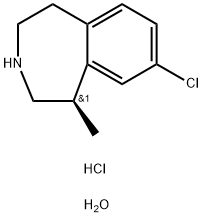 (1R)-8-Chloro-2,3,4,5-tetrahydro-1-methyl-1H-3-benzazepine hydrochloride hemihydrate Struktur