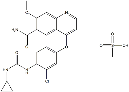 乐伐替尼甲磺酸盐,857890-39-2,结构式