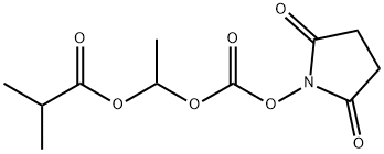 Propanoic acid, 2-Methyl-, 1-[[[(2,5-dioxo-1-pyrrolidinyl)oxy]carbonyl]oxy]ethyl ester Structure