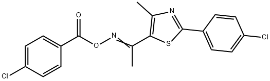 (E)-{1-[2-(4-chlorophenyl)-4-methyl-1,3-thiazol-5-yl]ethylidene}amino 4-chlorobenzoate Structure