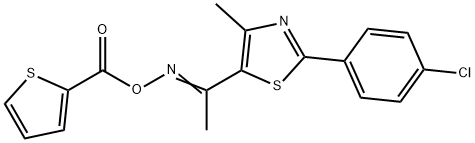 (E)-{1-[2-(4-chlorophenyl)-4-methyl-1,3-thiazol-5-yl]ethylidene}amino thiophene-2-carboxylate|