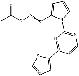 (Z)-({1-[4-(thiophen-2-yl)pyrimidin-2-yl]-1H-pyrrol-2-yl}methylidene)amino acetate Structure