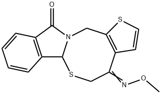(8Z)-8-(methoxyimino)-4,10-dithia-1-azatetracyclo[9.7.0.0^{3,7}.0^{12,17}]octadeca-3(7),5,12(17),13,15-pentaen-18-one Structure