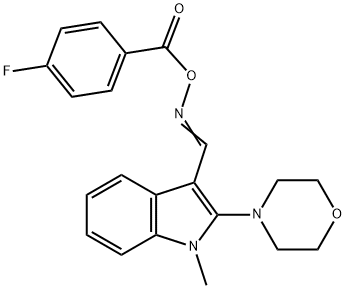 (E)-{[1-methyl-2-(morpholin-4-yl)-1H-indol-3-yl]methylidene}amino 4-fluorobenzoate Structure