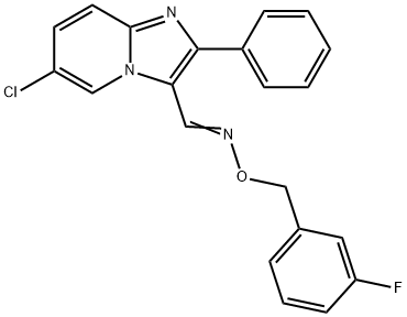 (E)-({6-chloro-2-phenylimidazo[1,2-a]pyridin-3-yl}methylidene)[(3-fluorophenyl)methoxy]amine|