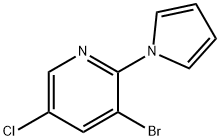 3-ブロモ-5-クロロ-2-(1H-ピロール-1-イル)ピリジン 化学構造式