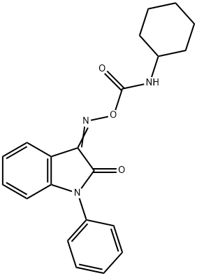 [(3Z)-2-oxo-1-phenyl-2,3-dihydro-1H-indol-3-ylidene]amino N-cyclohexylcarbamate Struktur