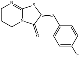 (2E)-2-[(4-fluorophenyl)methylidene]-2H,3H,5H,6H,7H-[1,3]thiazolo[3,2-a]pyrimidin-3-one Struktur
